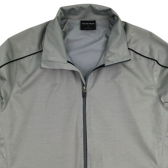 Galvin Green Golf Windbreaker Jacket Mens Size Medium Grey Full Zip Performance - Picture 2 of 14